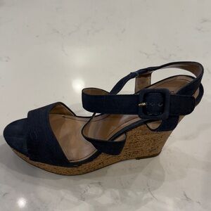 Women's Black Wedge Sandals